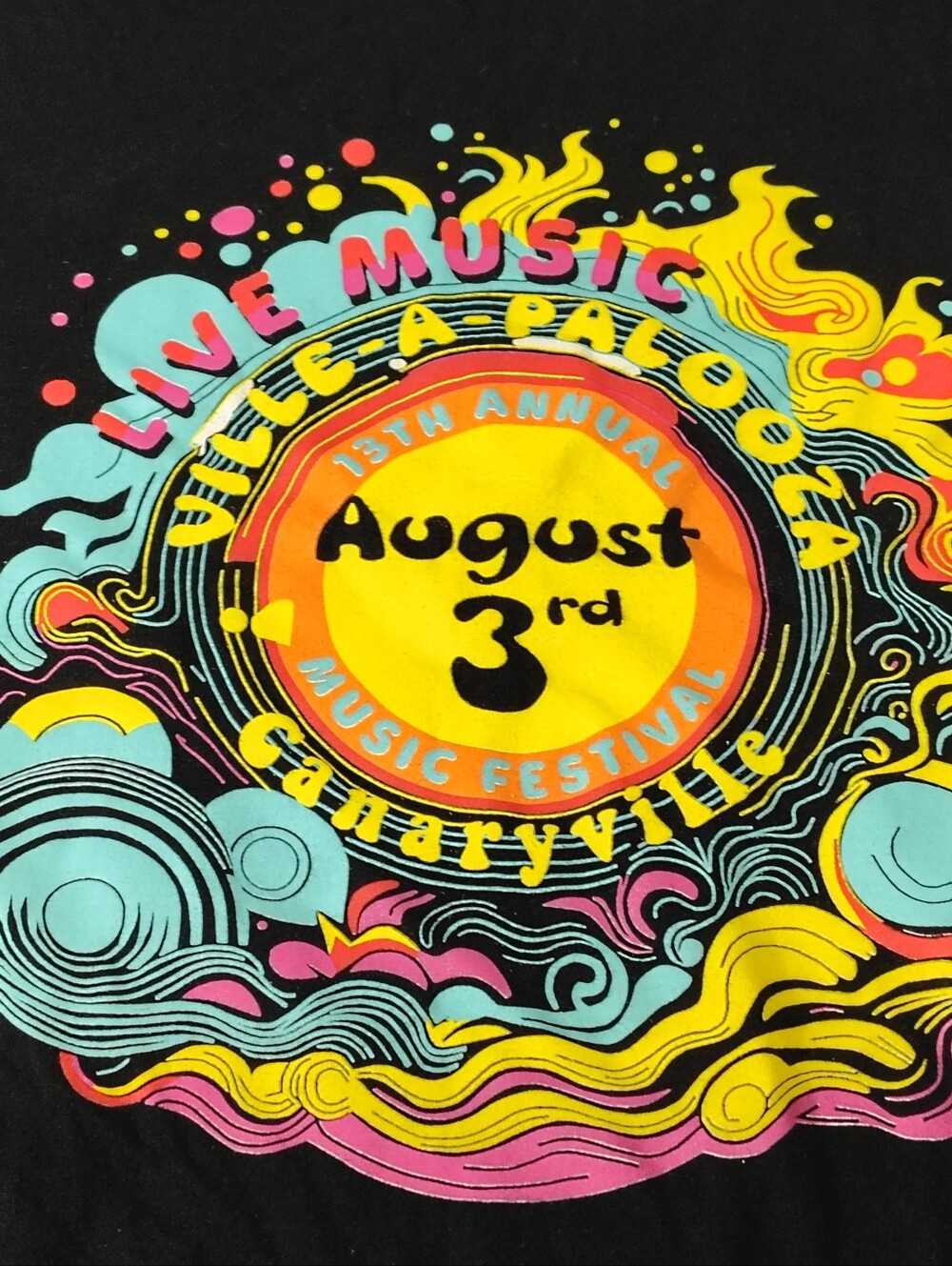 Psychedelic 13th Annual Ville‑A‑Palooza Graphic Tee -Women's/Unisex Medium